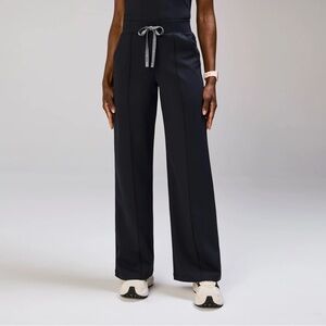 Figs Navy Blue Wide-Leg Pants with Relaxed Fit women’s scrubs